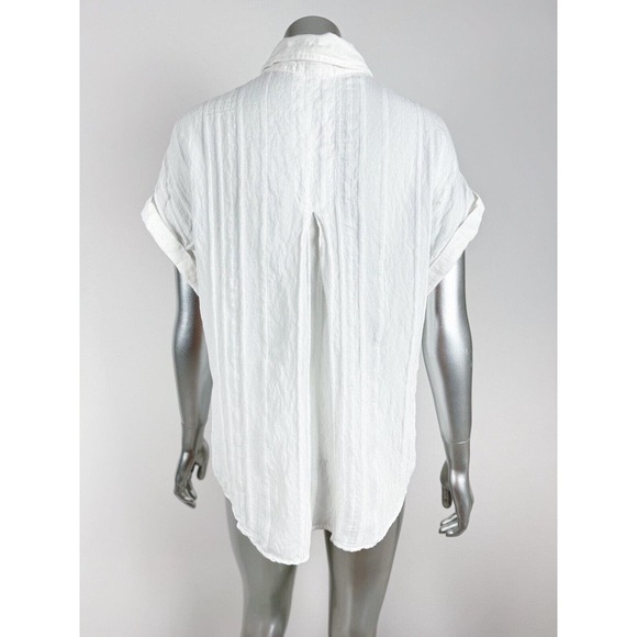 BELLA DAHL Pintucked Shirt White Button Up Short Sleeve MINT - Picture 8 of 14